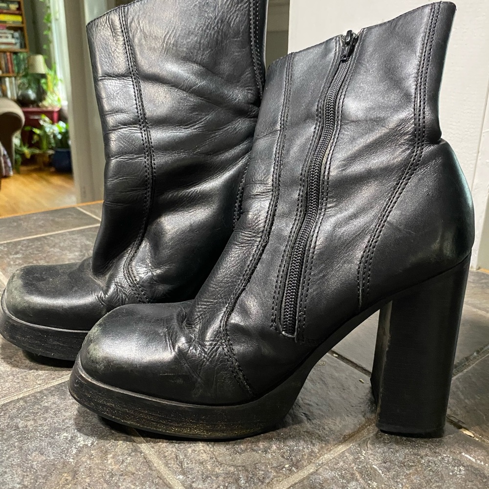 Black Leather Boots vintage